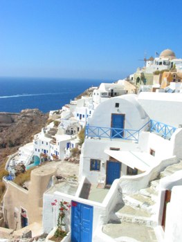 This photographic vista of the Greek island of Santorini (and its balconies) was taken by a German photographer.